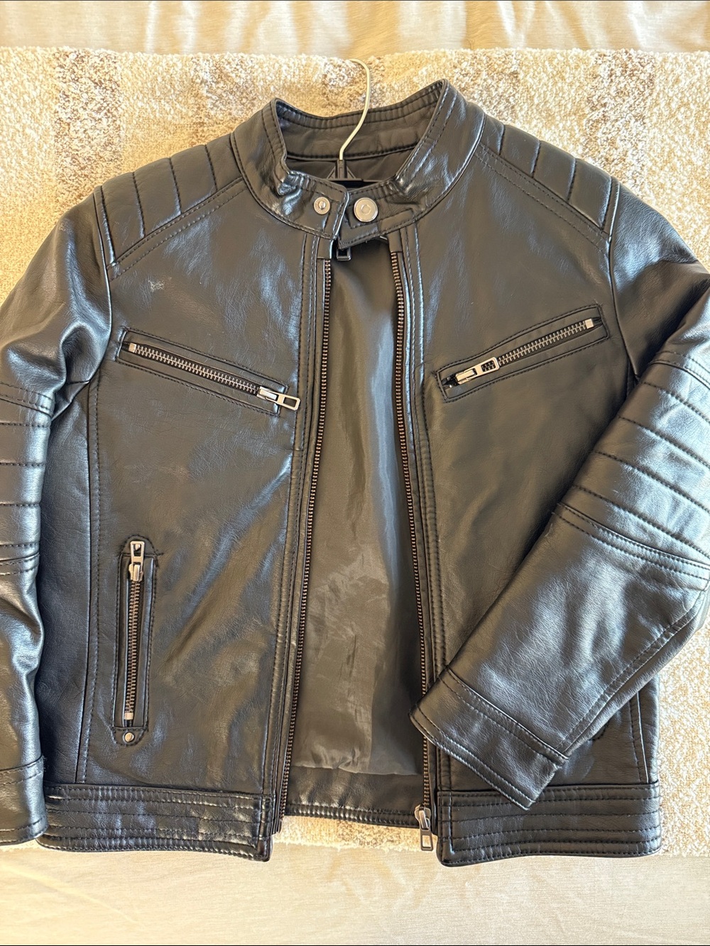Black Moto-Style Leather Jacket